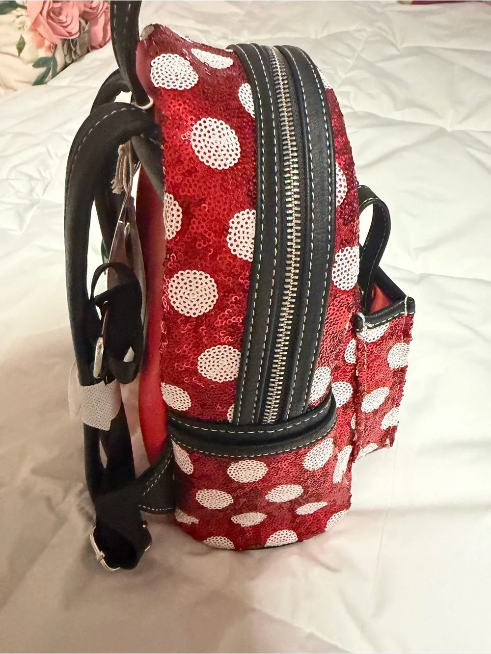 Disney Parks Loungefly Minnie Mouse Red Sequin Mini Backpack
